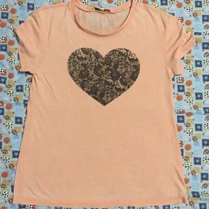 New light peach Express Womens heart top
